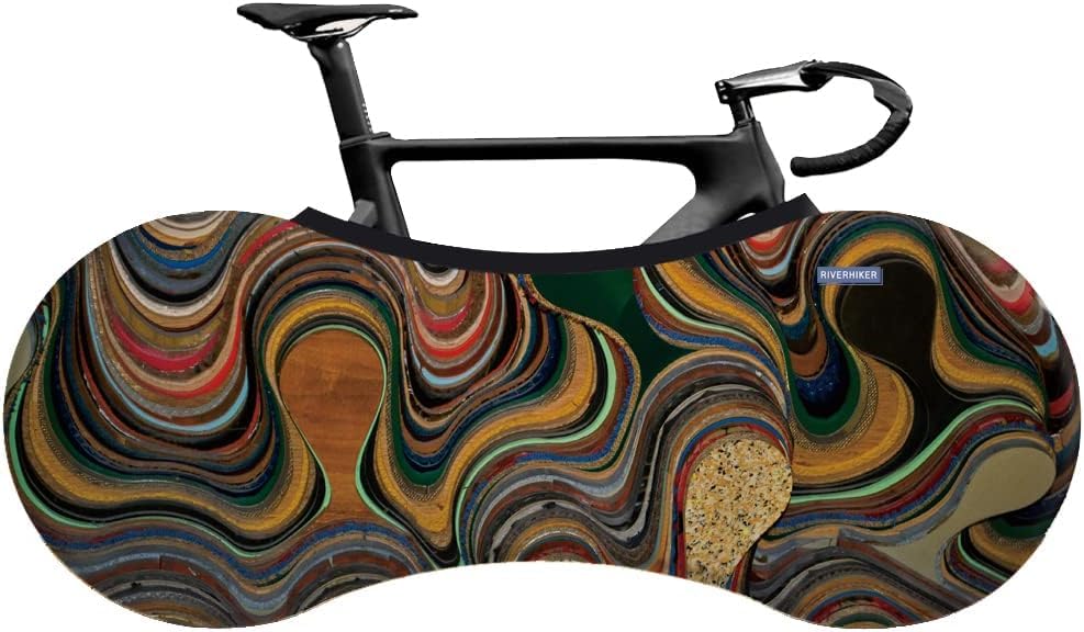 RIVERHIKER Stretchy Bike Wheel Cover, Anti-dust High Elastic Outdoor Indoor Washable Bicycle Protection Storage Bag (Artist)