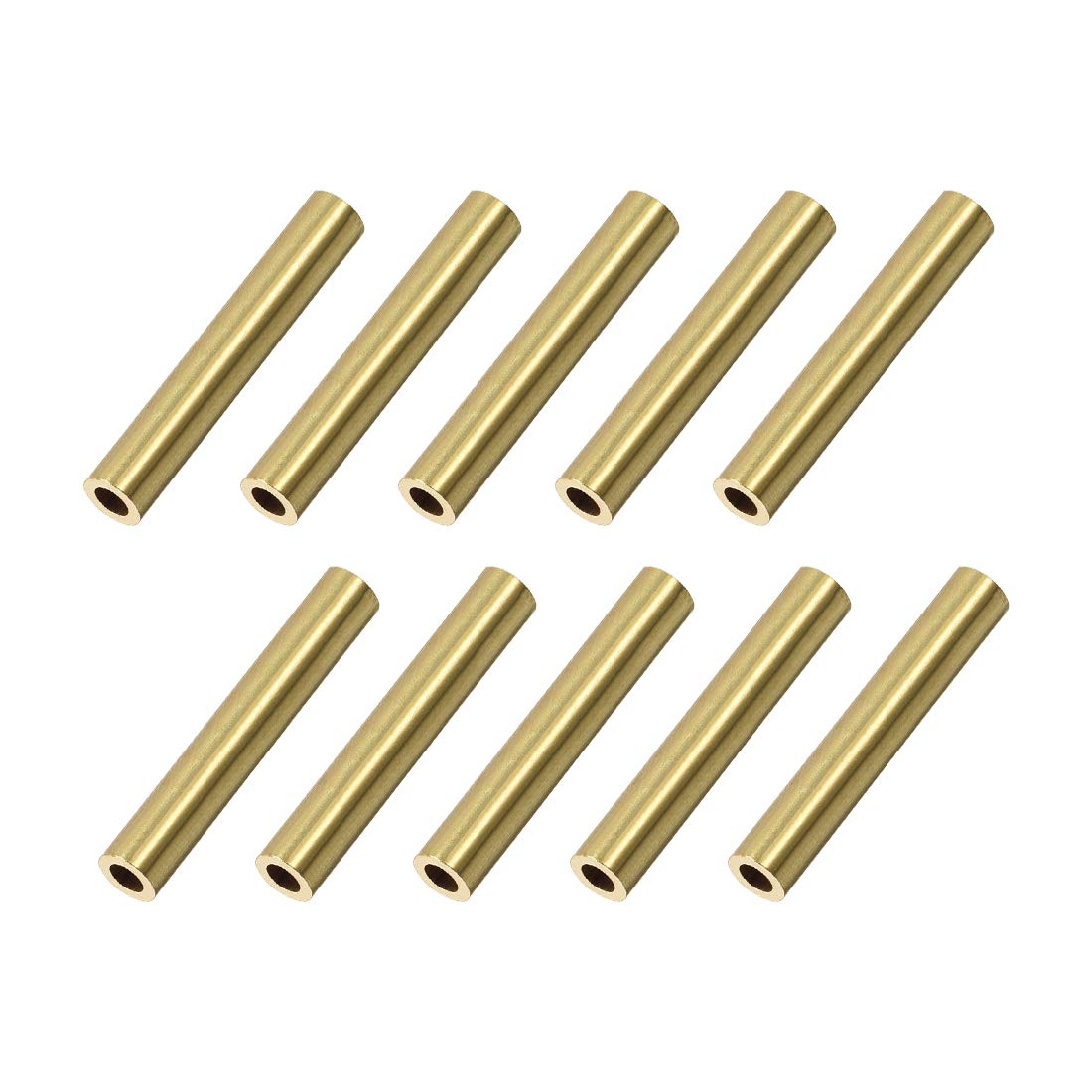 sourcing map Brass Round Tube, 5mm OD 1mm Wall Thickness 30mm Length Seamless Pipe Tubing for DIY Crafts 10 Pcs