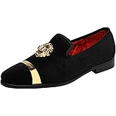 ELANROMAN Men's Velvet Loafers Dress Fashion Wedding Party Prom Shoes