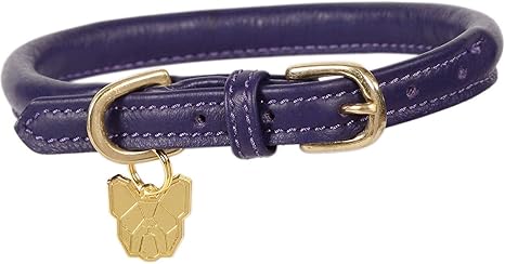 shires rolled leather dog collar