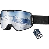 VOZAPOW Ski Goggles Over Glasses with HD Lens, 100% UV Protection Snow Snowboard Goggles Anti Fog for Men, Women, Youth