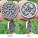 Nordic coin amulet Vegvísir Guidepost Compass sign post wayfinder Odin horn triquetra valknut Mjolnir Thor's hammer pewter pendant Necklace Charm Amulet Medallion Talisman (Black (Adjustable) Cord)