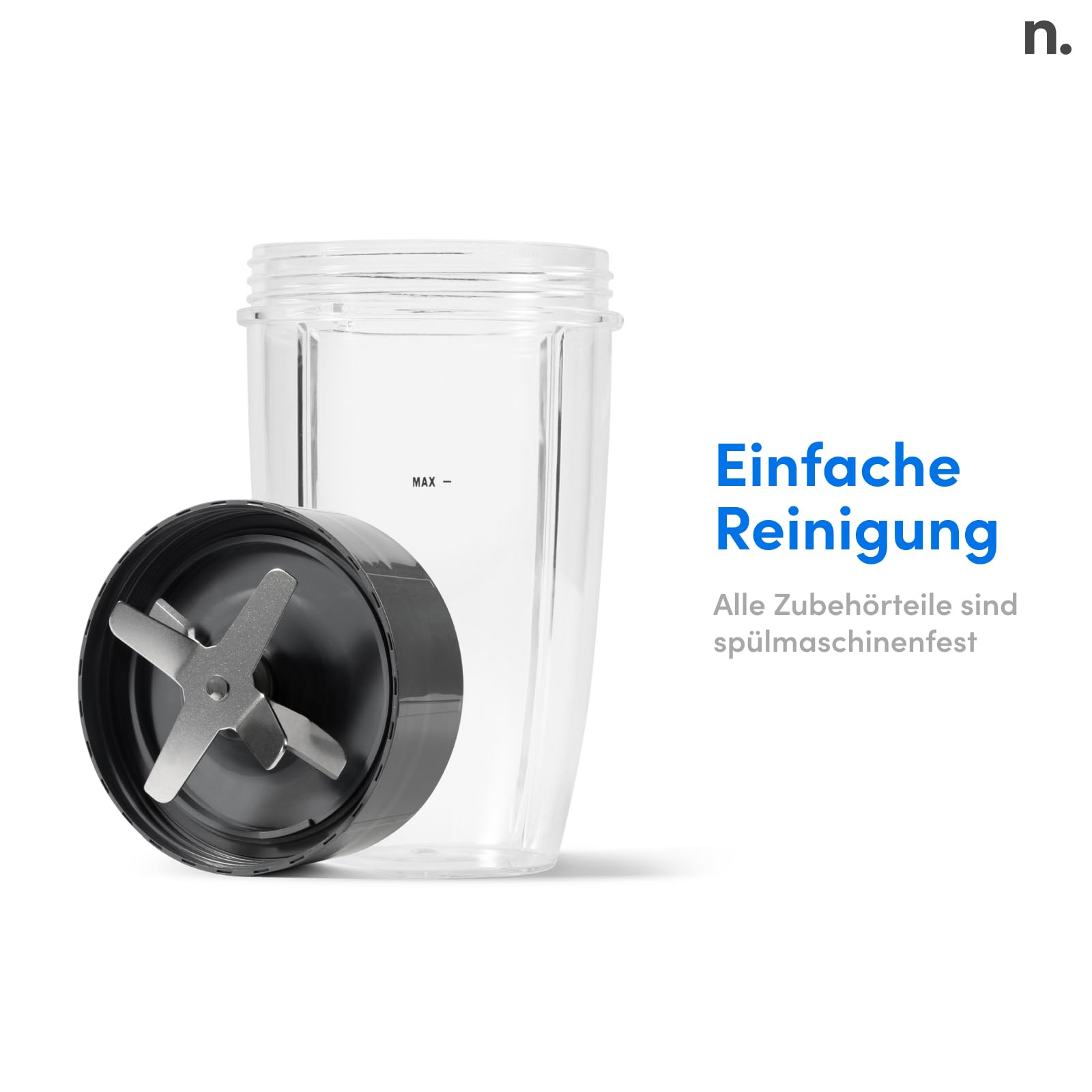 Nutribullet Pro 1200, Elektrischer Mixer, Zerkleinerer, Smoothie Mixer, Multifunktionsmixer, 1200w Leistung, 700ml und 900ml Gläser, schwarz, NB120MB 7