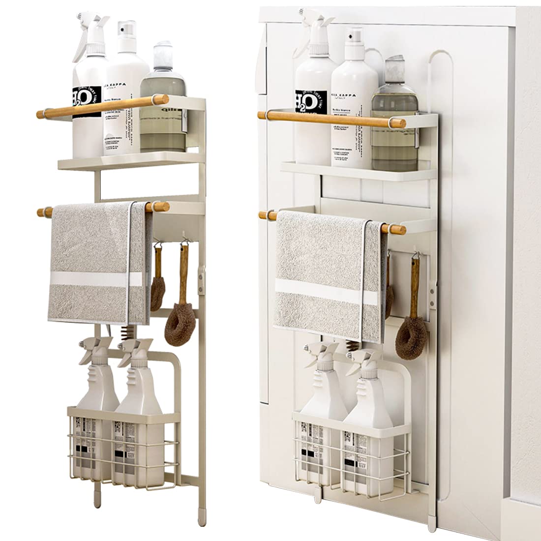 SEISSO洗濯機収納ラック マグネットラック ランドリー収納 取付簡単 洗濯機サイドラック キャビネットラック商品画像