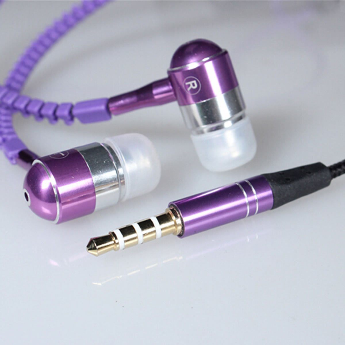 LONGQI Reißverschluss Kopfhörer in-Ear mit Mikrofon Handy Headsets