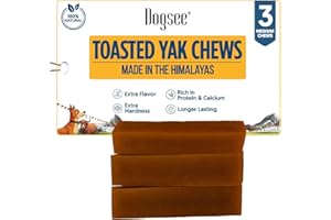 Dogsee Toasted Yak Cheese Himalayan Dog Chews (Medium - 3 Chews) | Extra Long-Lasting | Double Cooked for Extra Smoky Cheese Flavor | Rich in Protein & Calcium | Easy to Digest | for Cleaning Teeth