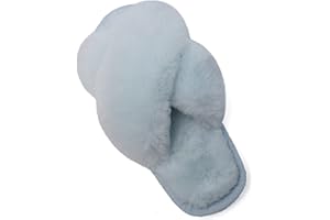 LightFun Girl's Fuzzy Fluffy Furry Slippers Fur Flip Flop Open Toe kids Slippers Cross Band Shoes Slides for Girls House Home Indoor Outdoor
