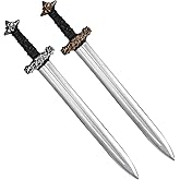 LarpGears 2 Pack Fake Sword Prop, 23.6 inches Length Plastic Medieval Sword, Halloween Costume Prop & Renaissance Accessories for Kids & Adults