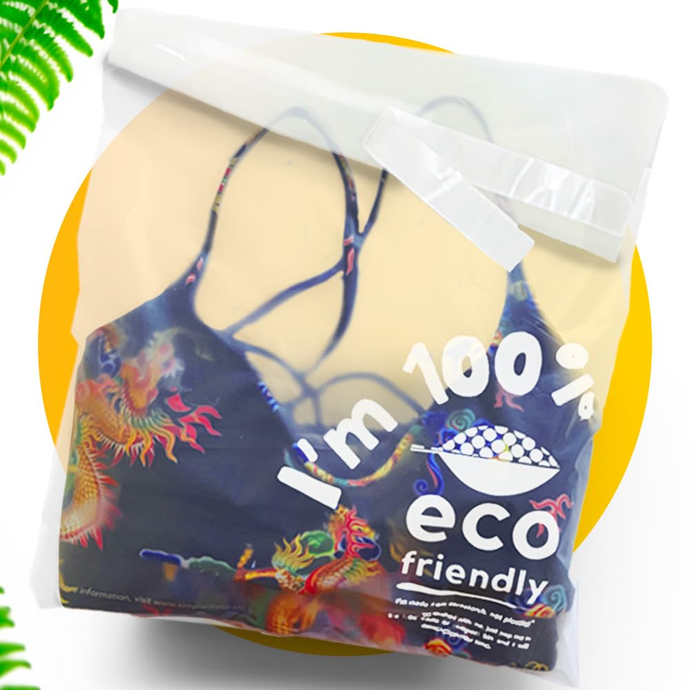 Simplelifeco UK 12 x 14” Compostable Poly Bags for Clothes | Eco Friendly Translucent Packaging Bags with Peel & Seal Lip | B Corp (Pack of 50)