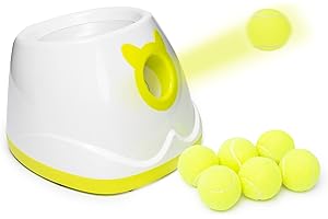 LAKAYA Automatic Ball Launcher for Dogs, 4 Launch Distance Modes, 2-inch Small Balls Included, Suitable for Small to Medium Sized Dogs
