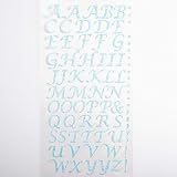 Italian Options 15mm Script Blue Glitter Self Adhesive Alphabet Letters view 2