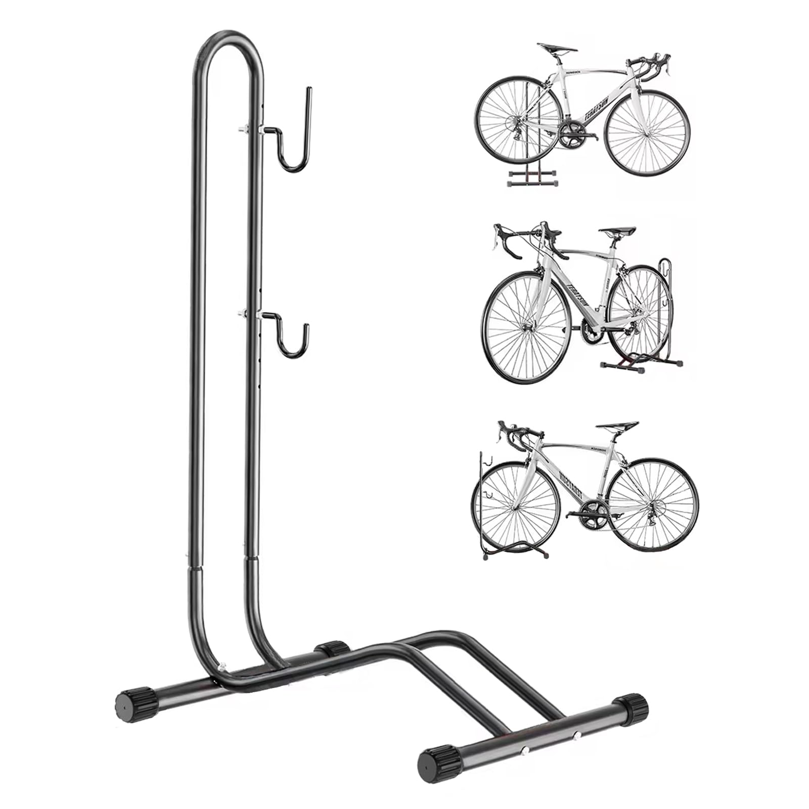 Kegoupdys Bike Stand Freestanding Bicycle Stand Space Saving Vertical Bike Storage for Mountain/Road/Kids Bike. Bicycle Floor Parking for Indoor/Outdoor. Bike Rack for Maintenance. (2 IN 1) — image 1