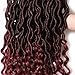 3 Packs Faux Locs Crochet Hair 20 Inch Wavy Curly Goddess Locs Crochet Hair Braiding Hair with Curly Ends Pre Looped Goddess Faux Locs crochet hair for Black Women Soft Locs Hair Extension(T1B/BUG)