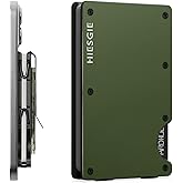 HIESGIE Compatible with MagSafe Wallet, Slim Wallet for Men with Money Clip, Rfid Blocking Metal Card Holder, Minimalist Magnetic Wallet Compatible with iPhone 16/15/14/13/12 Series - Army Green