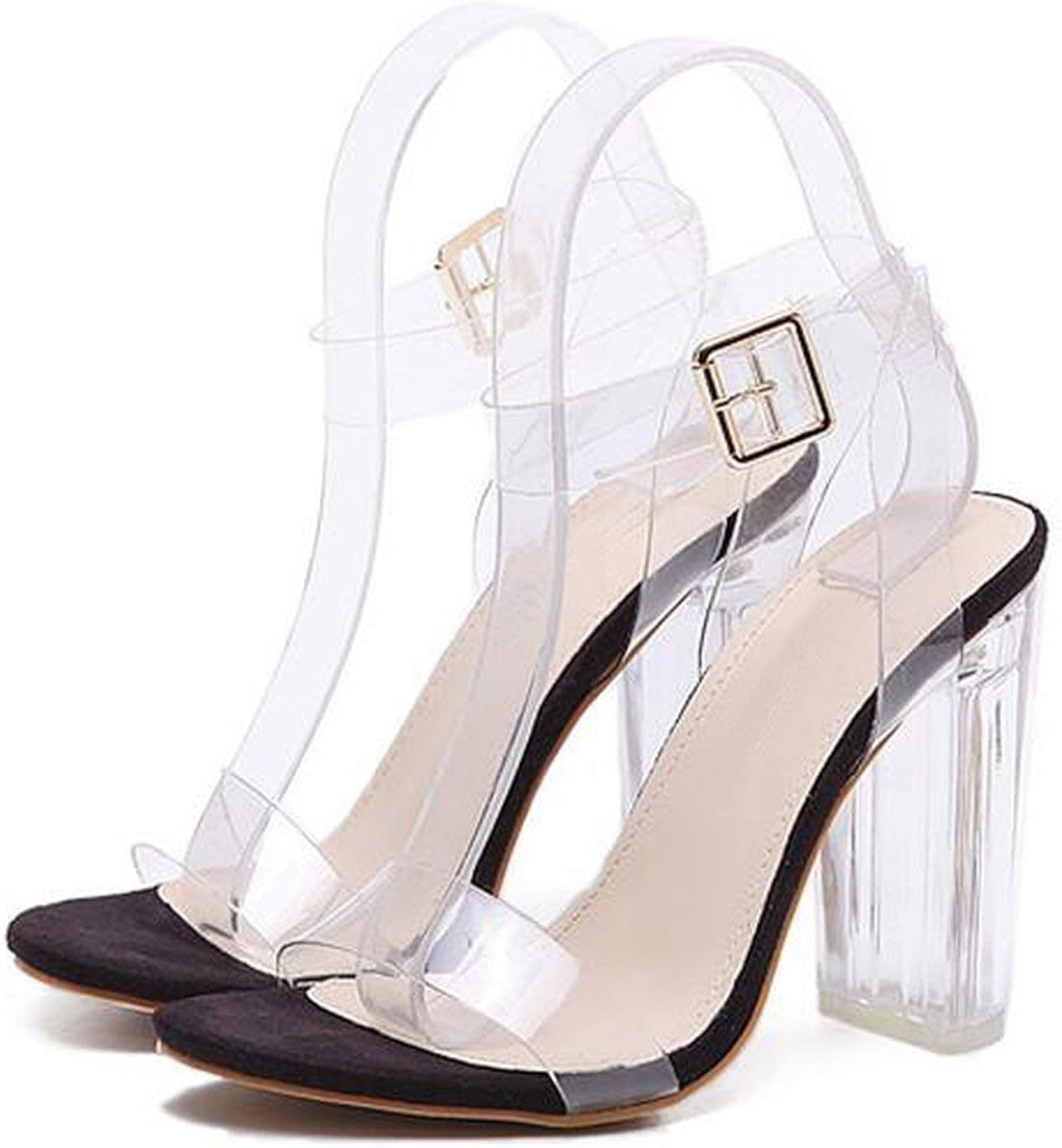 transparent heel slippers