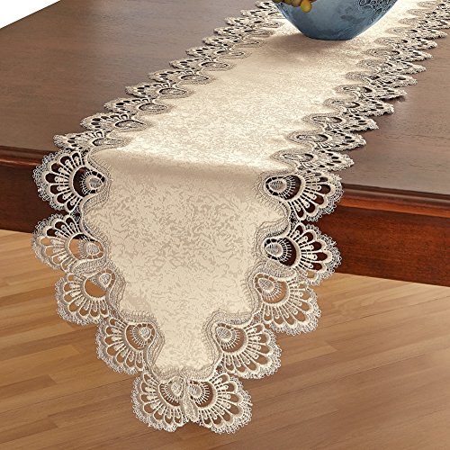 Crochet Lace Kitchen Table Linens, Cream, Runner