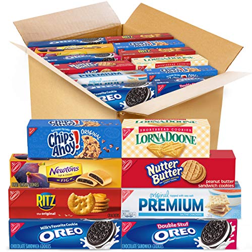 OREO, CHIPS AHOY!, OREO Double Stuf, Nutter Butter, Fig Newtons, Lorna Doone, Premium & RITZ Cookies & Crackers Variety Pack, 12 Boxes