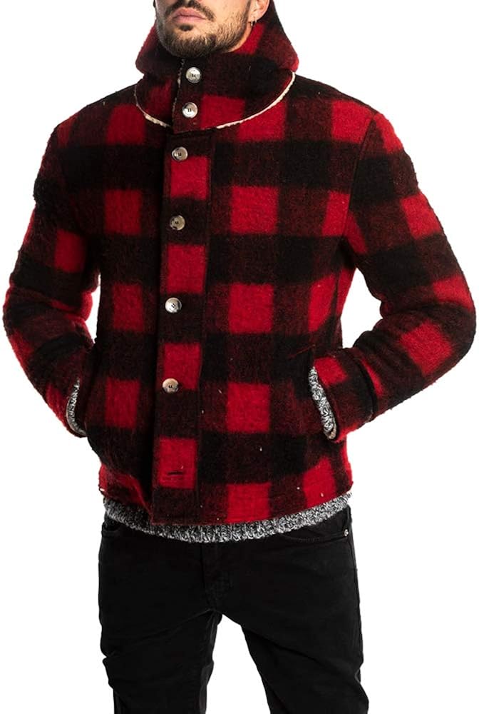plaid mens hoodie