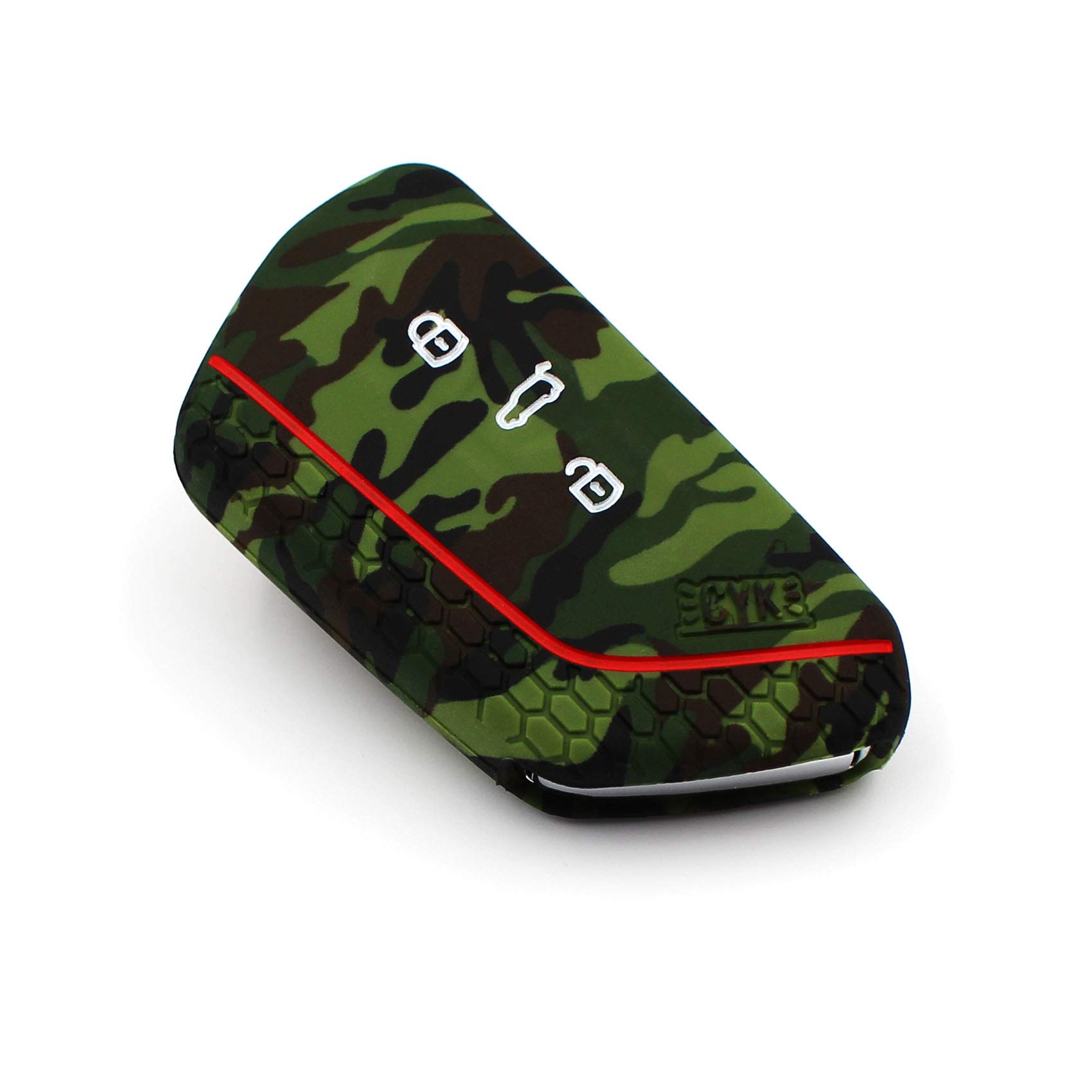 VF Key Case for 3-Button Car Key, Silicon Cover, Key Cover, Protective Cover (Camouflage)