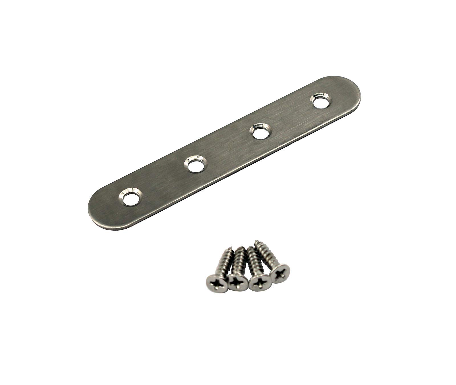 Stainless Steel Corner Bracket Flat Straight Plate Joint Connector Pack of 8 pcs with Necessary Screws Size 96 x 20mm