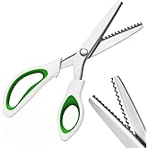 Pinking Shears 9 Inch Zig Zag Scissors for Fabric, Sewing and Dressmaking | Sharp zig zag blades create clean decorative edges on fabric, paper, PU, leather and compatible craft materials.