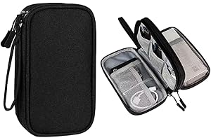 Travel Cord Organizer, Double Layers Multi-functional Storage Bag Travel Organizer Bag for Cord, Charger, Phone, Earphone (Bl