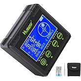 Huepar Digital Angle Gauge Protractor, Electronic Bubble Angle Finder Dual Axis Level Box 0.01&deg; Resolution V-Groove Magnetic Base&amp;LCD Inclinometer Bevel Gauge with Audible Alert -Measures 0~360&deg; AG03