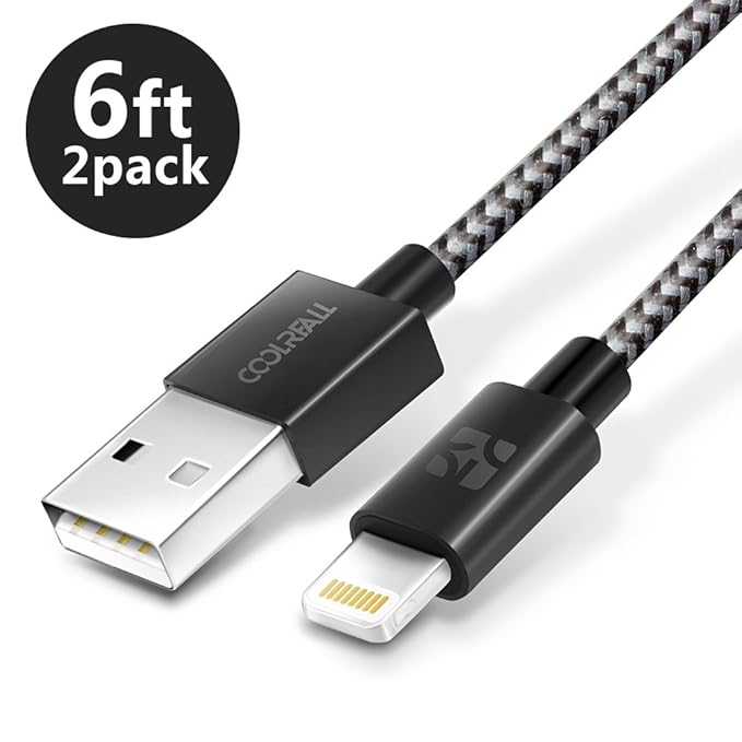 CoolReall [2 Stück] iPhone Ladekabel, Lightning Kabel 1m [Apple MFI Zertifiziert] für iPhone 7, 7 Plus SE 5s 5c 5 6s 6/6 Plus
