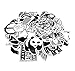 Nuoxinus Laptop Stickers [100pcs], Black White Car Stickers Skateboard Luggage Bike Motorcycle Bumper Stickers, Snowboarding Guitar Helmet Phone Graffiti Stickers Decals
