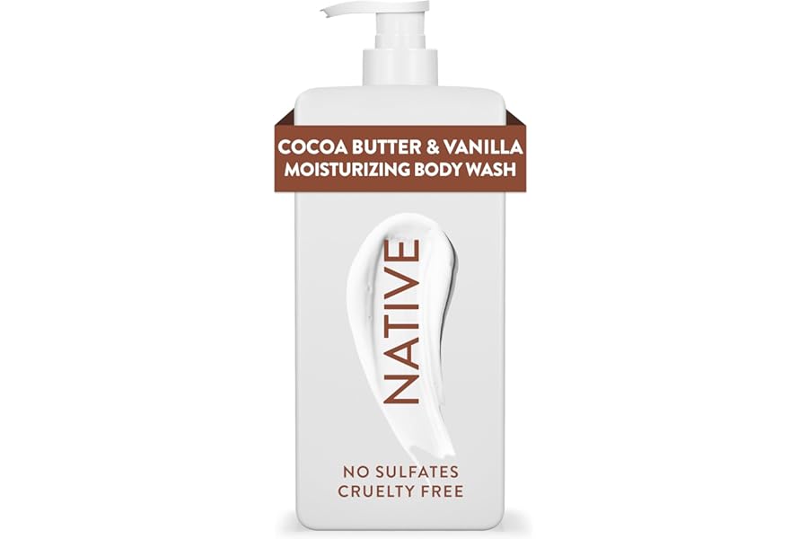 Native Moisturizing Body Wash Contains Naturally Derived Ingredients | for Women & Men, Sulfate, Paraben, & Dye Free Leaving Skin Soft & Hydrated | Cocoa Butter & Vanilla 18 oz
