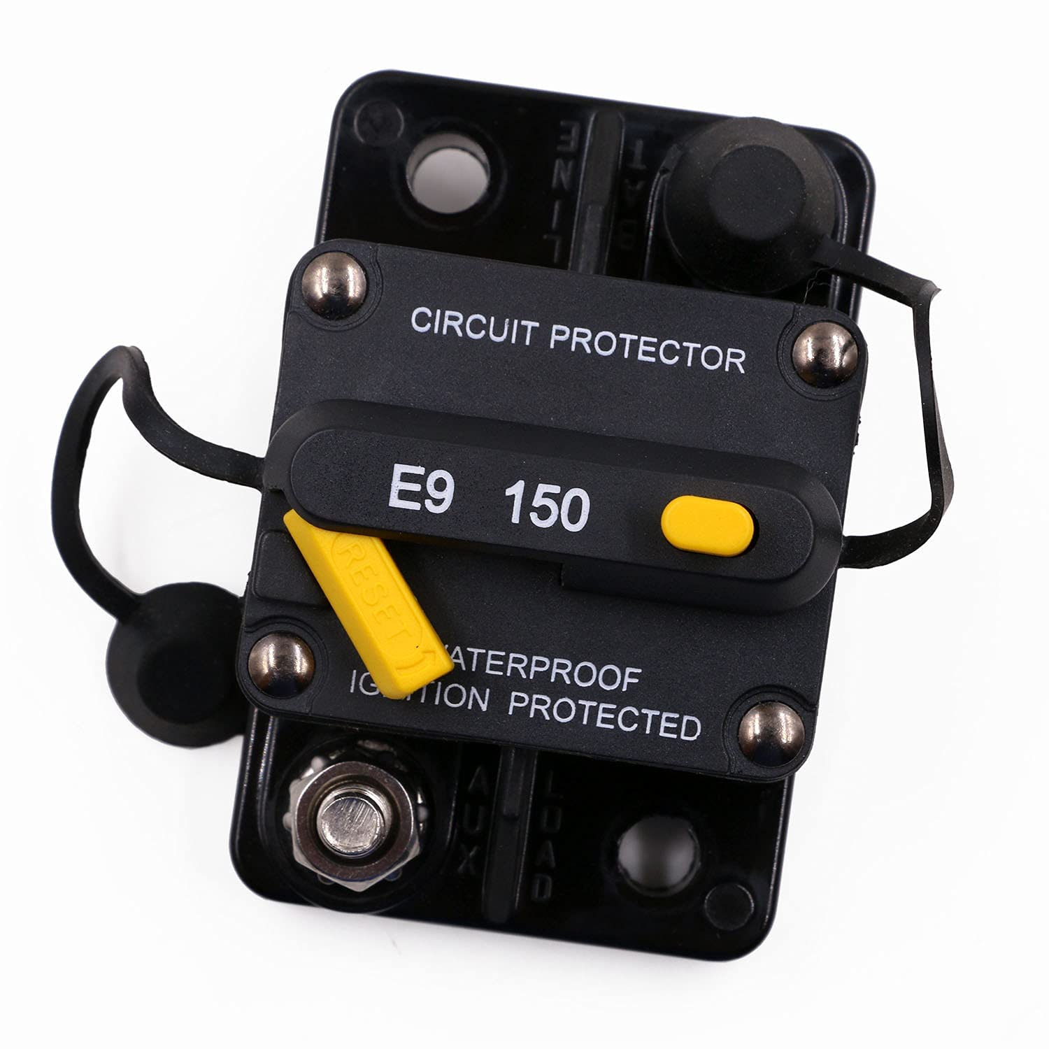 zalati Circuit Breaker with Manual Reset Switch Thermal 150 Amp 12V - 48V DC Heavy Duty Water Resistant for Surface-Mount