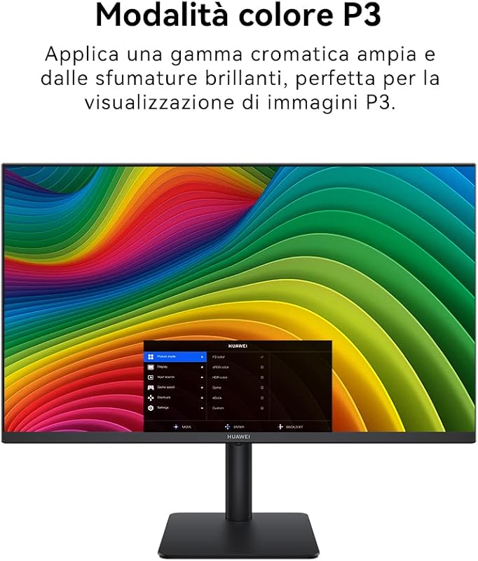 Mateview SE Standard, FHD FullView IPS, (75hz, DP, HDMI, 1920x1080), 90% DCI-P3, colori HDR, SGS Eye protectect, design senza cornice, nero, cavo HDMI