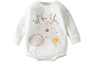 Saliuentm Baby Girl Boy Crewneck Sweatshirt Long Sleeve Romper Oversized Sweater Bodyusuit Pullover Tops Clothes