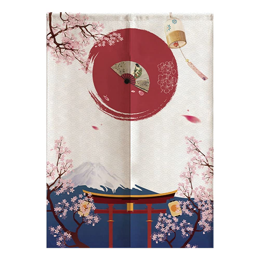 ciciglow Door Curtain, Japanese Style Blackout Half Doorway Curtain Decorative Curtain 85 * 120cm for Room Bedroom Kitchen Shop Restaurant