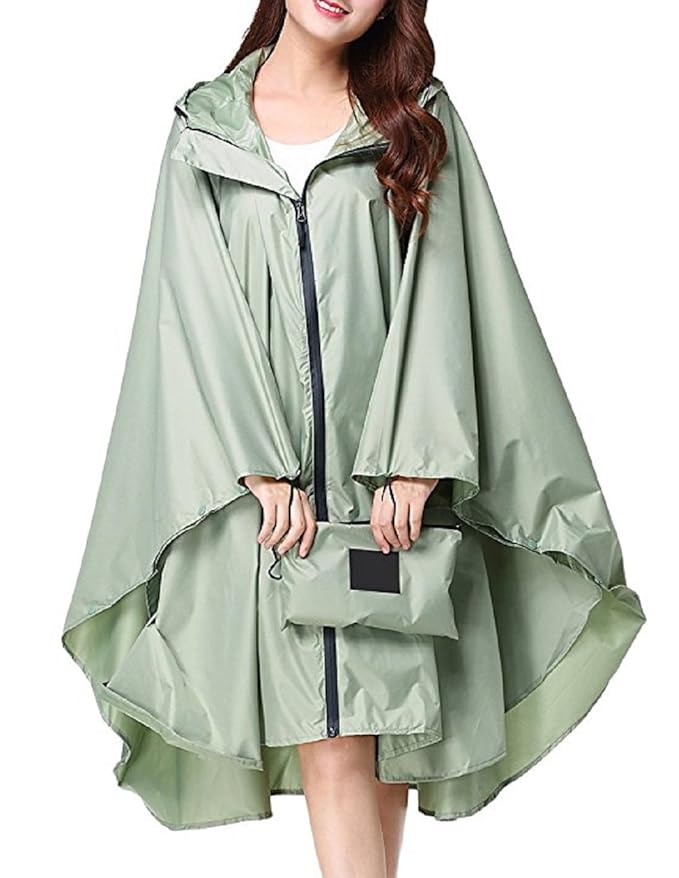 G-Kids Damen Regenponcho Regenjacke Wasserdicht Leicht Regenumhang Atmungsaktiv Regenmantel Regenparka mit Kapuze für Fahrrad-Motorrad