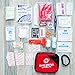 Travel First Aid Kit - Complete with Car Escape Tool and Survival Items