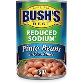 BUSH'S BEST Pinto Beans, 16 Ounce Can, Canned Beans, Pinto Beans Canned, Source of Plant Based Protein and Fiber, Low Fat, Gl