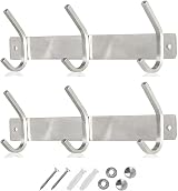 GlazieVault Stainless Steel Coat Hooks Wall Mounted Pack 2