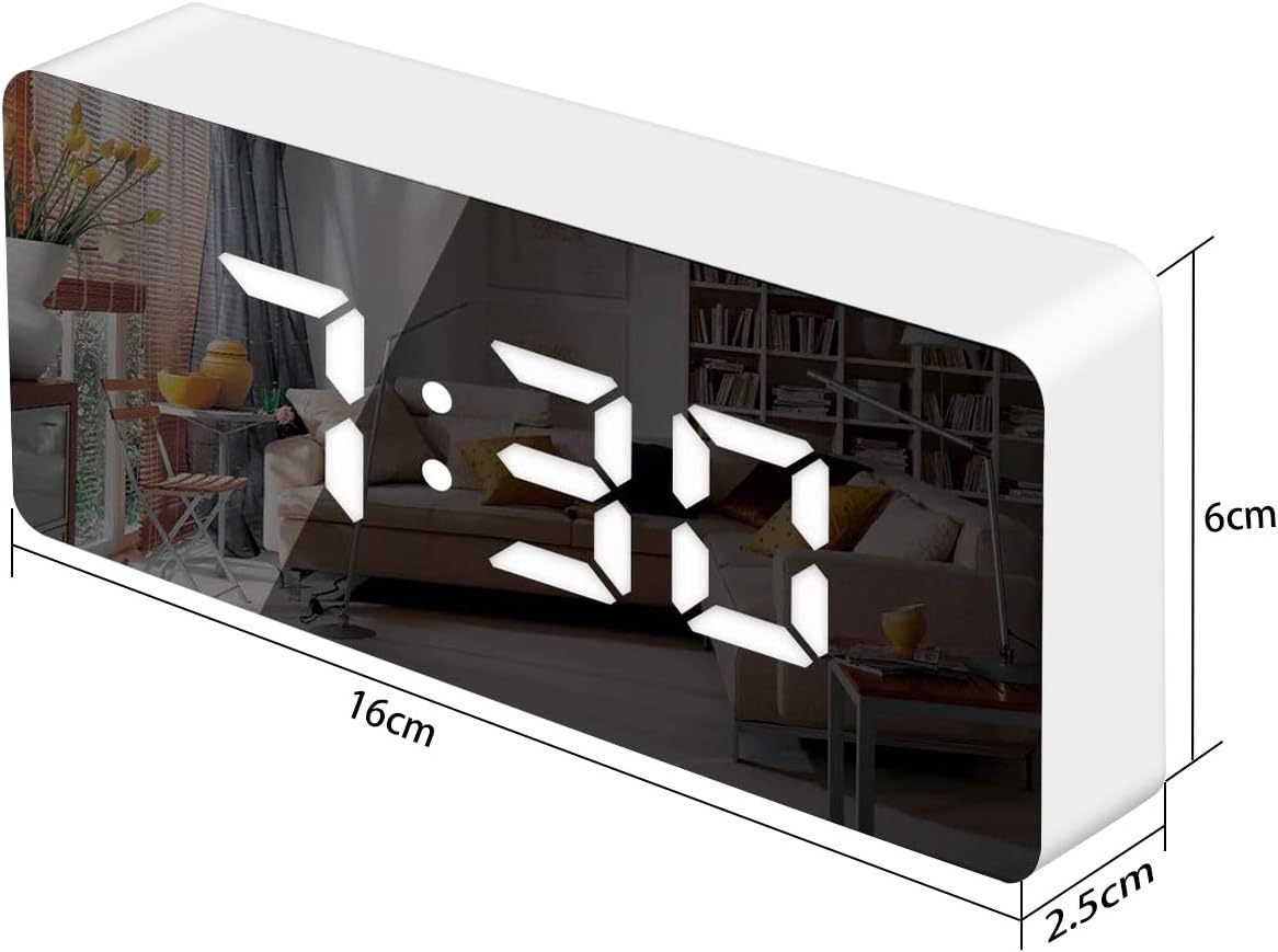 TFUFR Alarm Clock, Digital Alarm Clock 3" LED Display with Light Sensing Dimming Mode, Snooze, Adjustable Brightness - Image 3