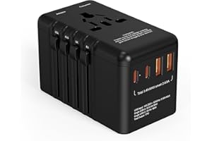 KRUUUE 220v to 110v Converter and Adapter for Travel: International Universal Plug Adapters and Voltage Converters for Hair Dryer - High Power Transformer and Adaptor for US to European Italy UK EU
