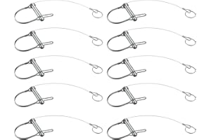 10Pcs Trailer Coupler Pin, 5/16-Inch Diameter x 1-3/4-Inch Long Prevents Loss, Plastic Coating Tether, Length 11-1/2" with St