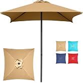 Trenovo 4.9ft Mini Square Patio Umbrella - UV 50+ Waterproof &amp; Easy Setup | Outdoor Table Umbrella for Deck, Balcony, Garden, Lawn, Backyard, Market