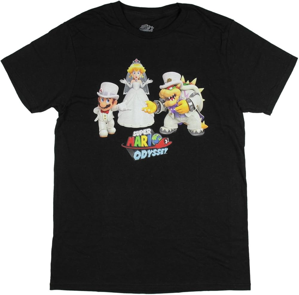 Super Mario Odyssey S Mario Peach Bowser Wedding Tshirt Teevimy