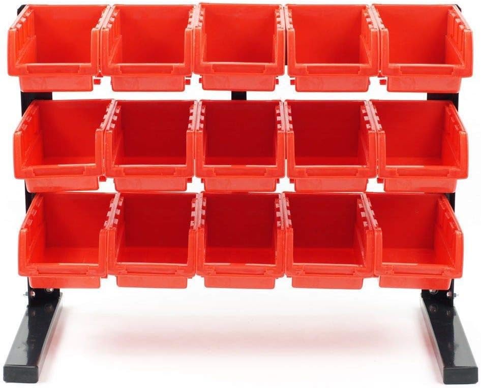 Adumly Bench Top Parts Rack - 15 pieces. Nuts Bolts Crafts 21 Inches Wide Table Top