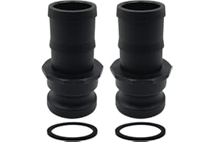 BITOTU 2PCS Camlock Fittings Poly E-100 1" Type E Standard Couplings Cam lock Fittings Polypropylene Cam Groove Fitting Male Camlock with a Hose Shank (1 inch, Type E)