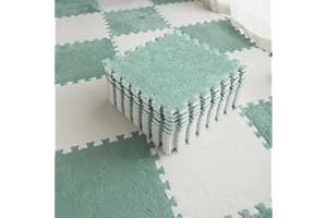 20 Pcs Puzzle Mats for Baby Soft Fluffy Fur Interlocking Foam Floor Tiles for Kids Environment Friendly Toddlers Playmats 30 