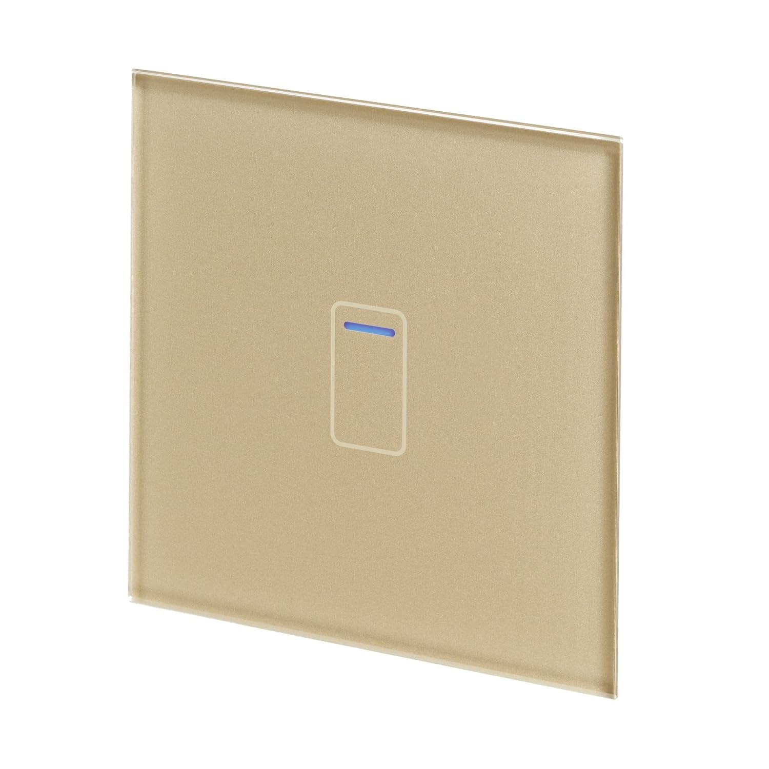 Retrotouch Crystal Touch Switch | LED Light Indicator | 1 Gang 2 Way 300W | Stylish Brass Glass Finish | Screwless Front | 35mm Back Box No-Neutral Required | Luxury Home & Bathroom Light Switches