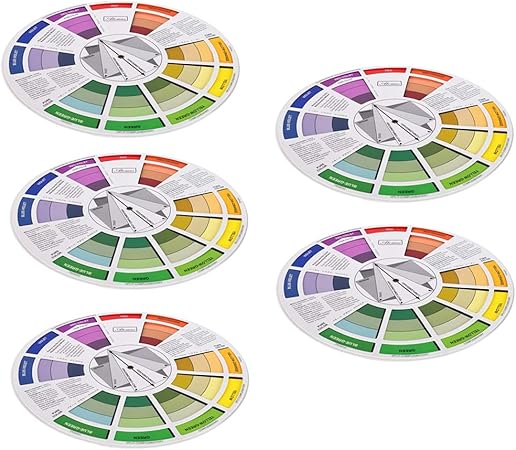 Amazon Hellery ペイント カラーホイール ミキシングガイド 塗料 マッチチャート 顔料 パレット チャート 補色用 5個 絵具 通販