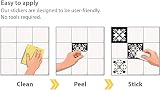 WALPLUS Black Tile Stickers 24pcs 15x15cm Self Adhesive Wall Tiles view 6