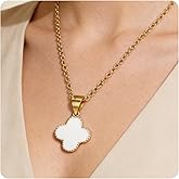 3 Colors Elegant 18K Gold Plated FourLeaf Clover Pendant Necklace – Adjustable Chain – Lucky Minimalist Jewelry Gift for Women